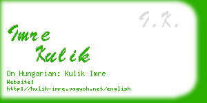 imre kulik business card